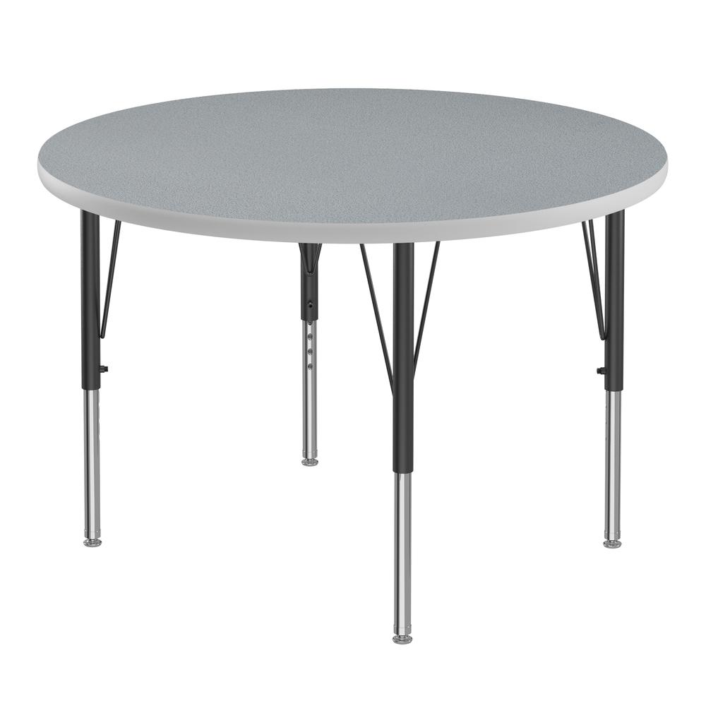 Commercial Laminate Top Activity Tables 42x42" ROUND, GRAY GRANITE, BLACK/CHROME. Picture 1