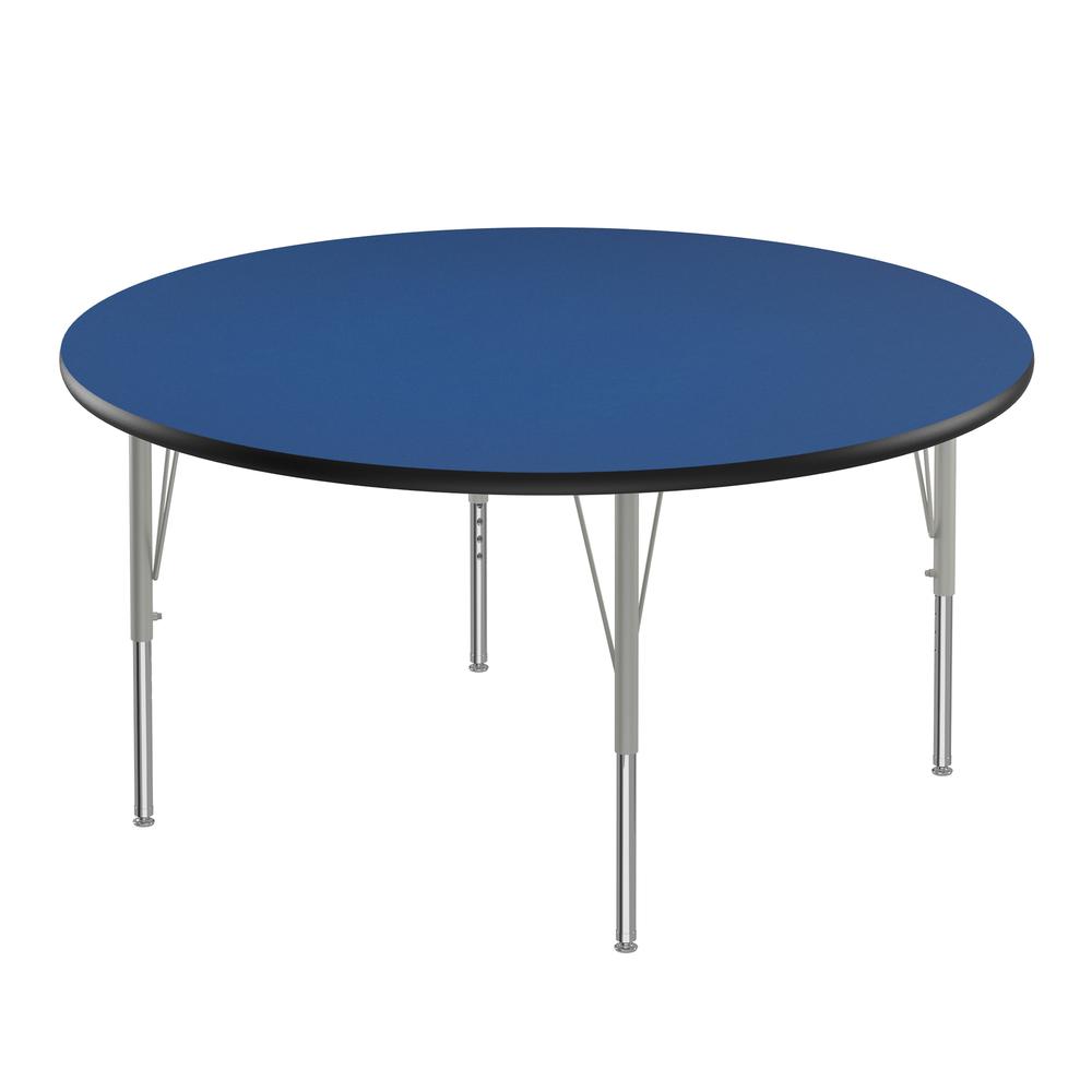 Deluxe High-Pressure Top Activity Tables 48x48", ROUND BLUE SILVER MIST. Picture 1