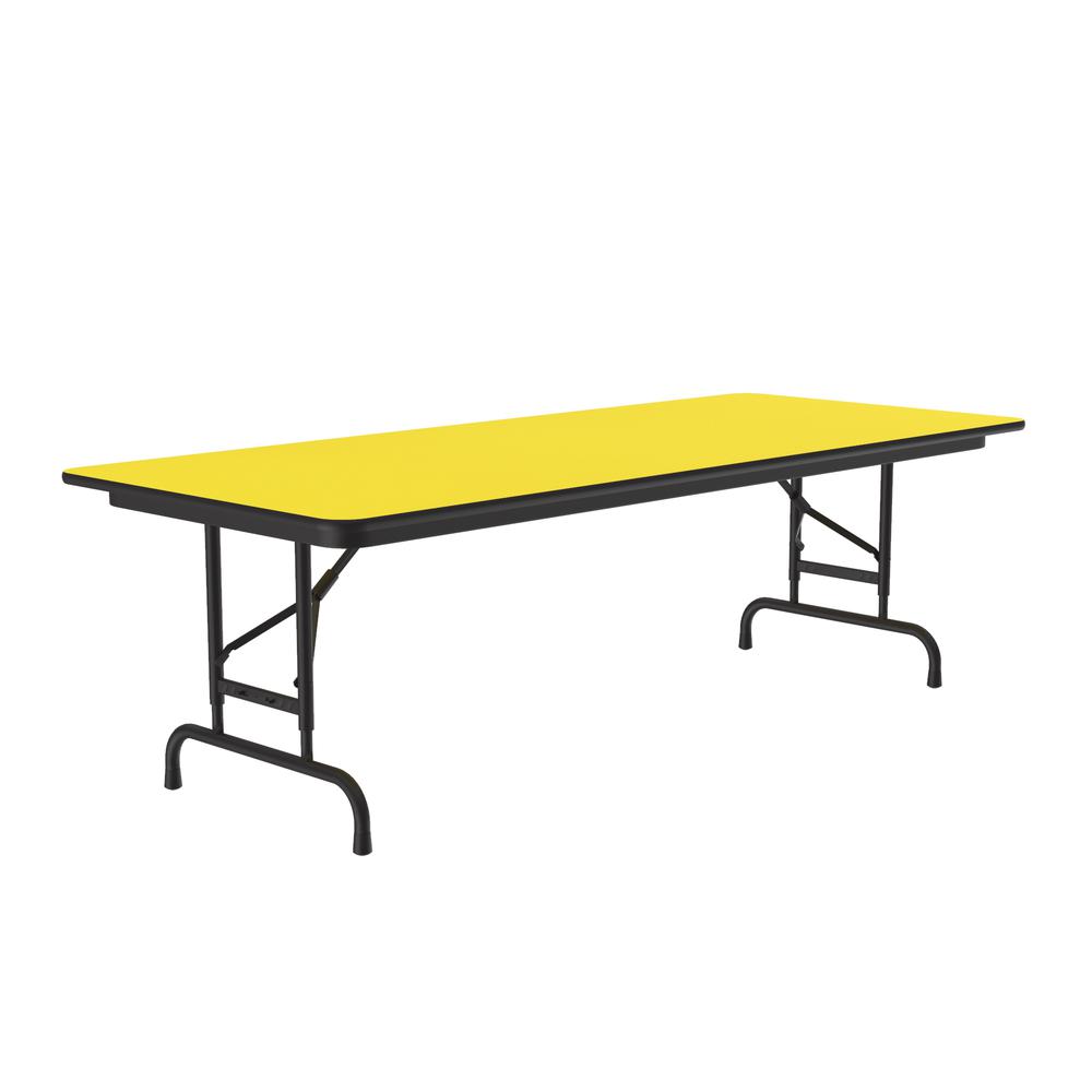 Adjustable Height High Pressure Top Folding Table, 30x96", RECTANGULAR YELLOW BLACK. Picture 7
