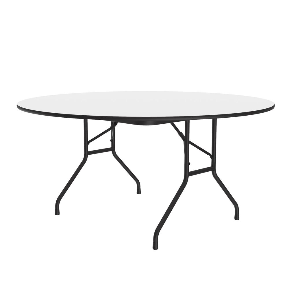 Deluxe High Pressure Top Folding Table, 60x60" ROUND, WHITE BLACK. Picture 3