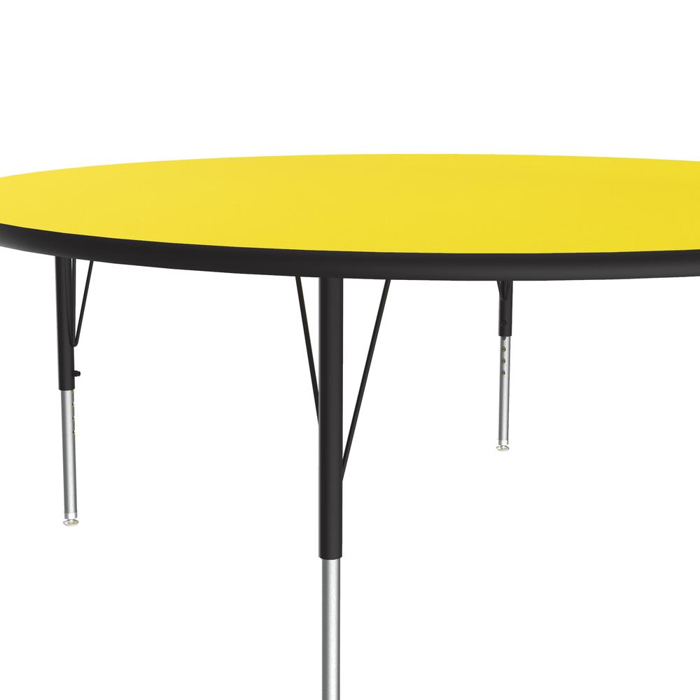 Deluxe High-Pressure Top Activity Tables 60x60" ROUND, YELLOW  BLACK/CHROME. Picture 4