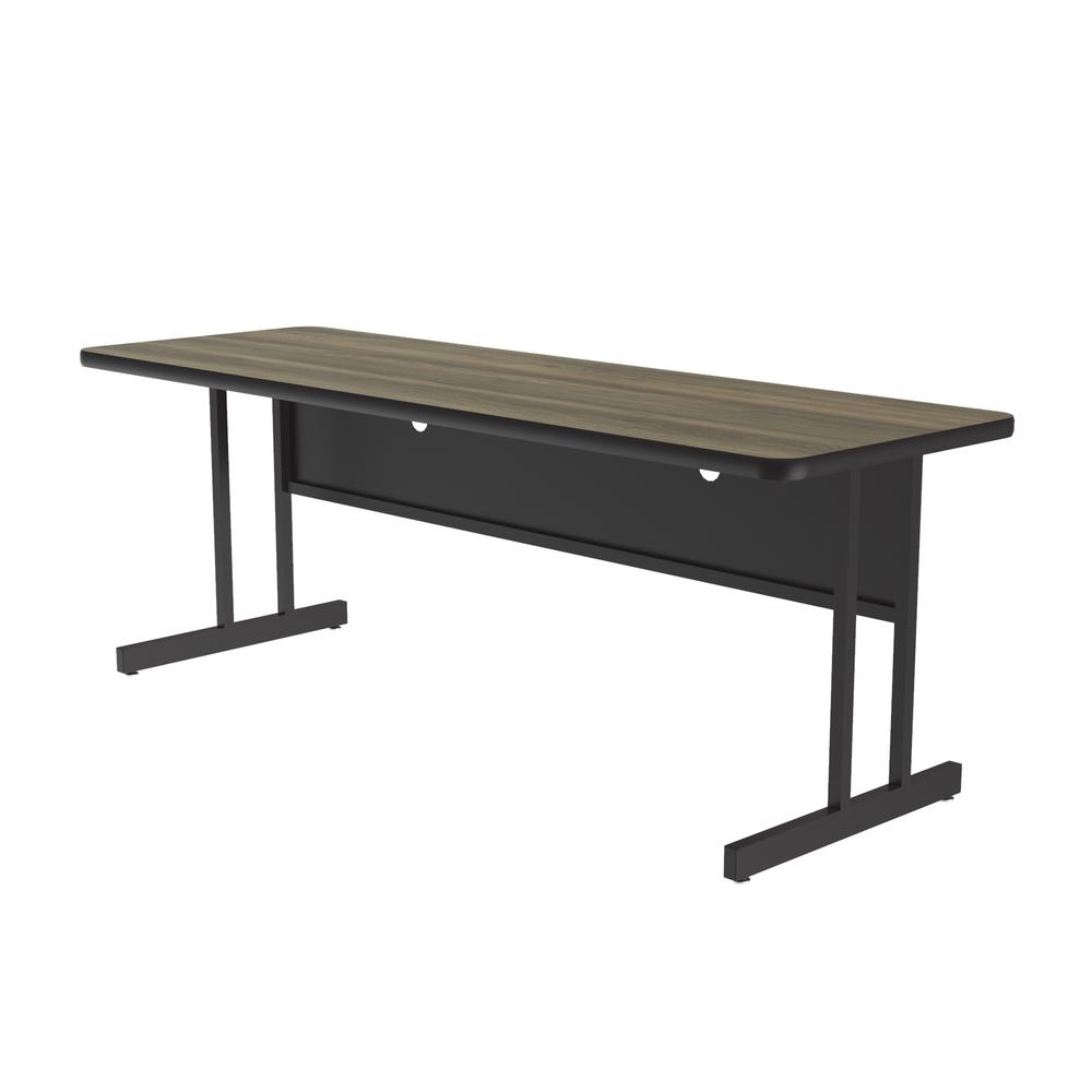 Keyboard Height Deluxe High-Pressure Top Computer/Student Desks , 24x72" RECTANGULAR COLONIAL HICKORY BLACK. Picture 6