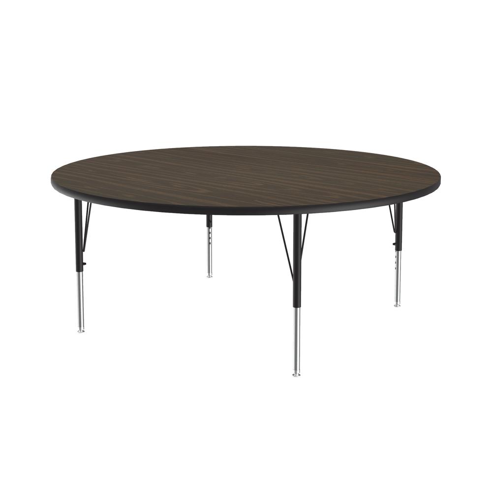 Deluxe High-Pressure Top Activity Tables, 60x60", ROUND, WALNUT, BLACK/CHROME. Picture 2