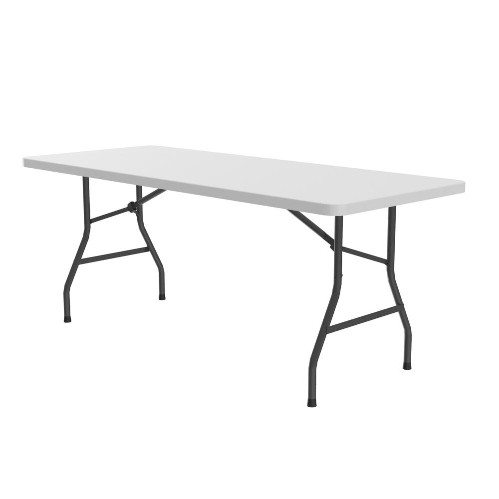 Economy Blow-Molded Plastic Folding Table, 30x96" RECTANGULAR GRAY GRANITE, CHARCOAL. Picture 2