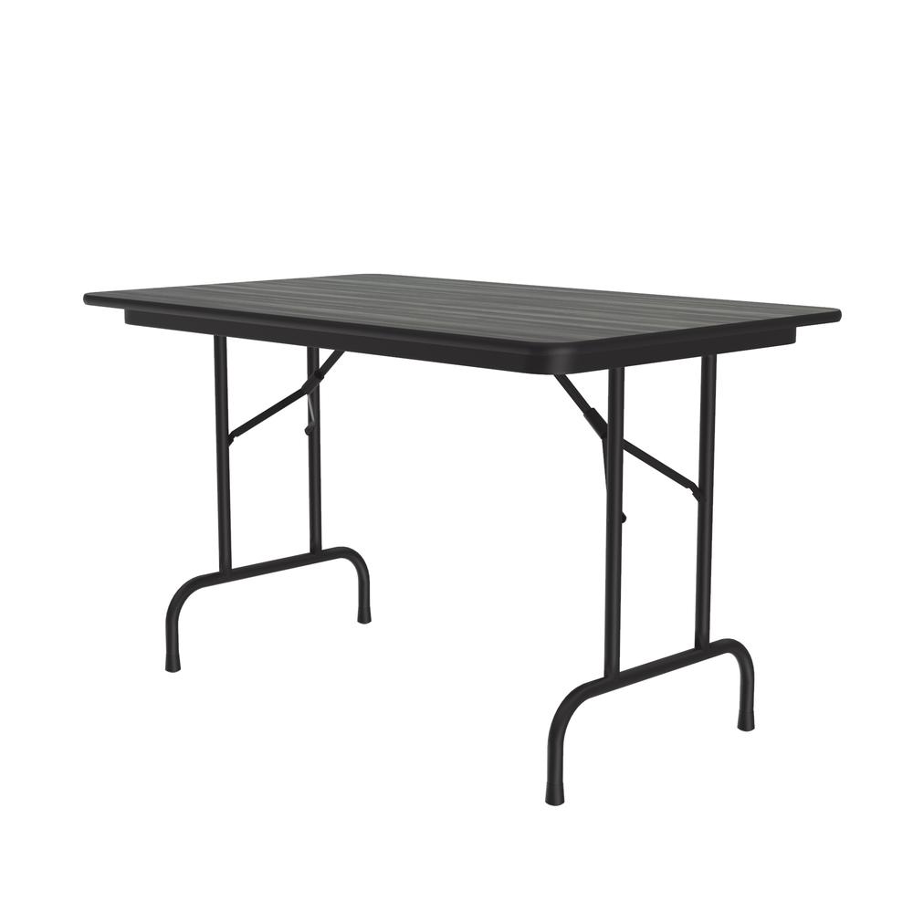 Deluxe High Pressure Top Folding Table 30x48", RECTANGULAR NEW ENGLAND DRIFTWOOD BLACK. Picture 3