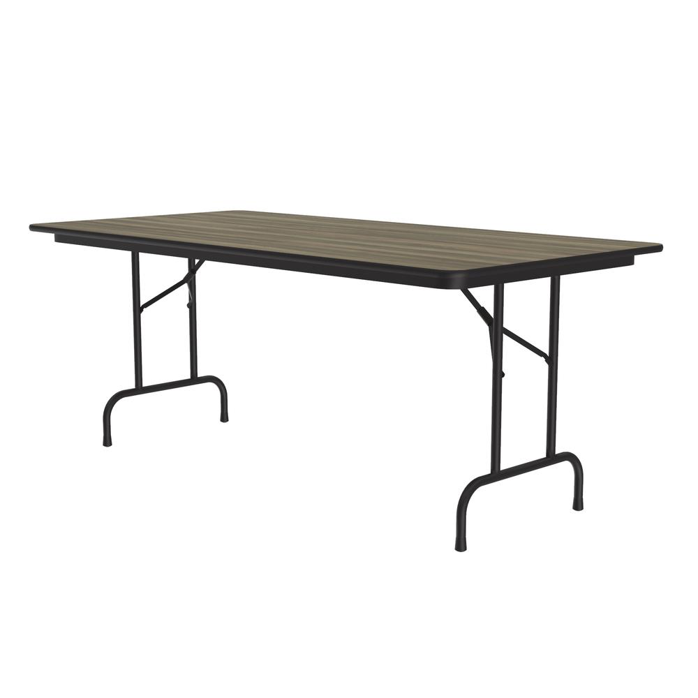 Deluxe High Pressure Top Folding Table 36x72", RECTANGULAR, COLONIAL HICKORY, BLACK. Picture 1