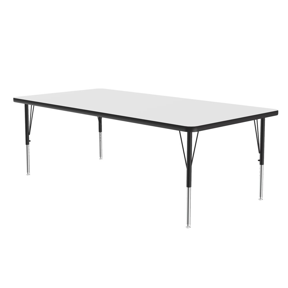 Deluxe High-Pressure Top Activity Tables, 36x72" RECTANGULAR WHITE, BLACK/CHROME. Picture 1