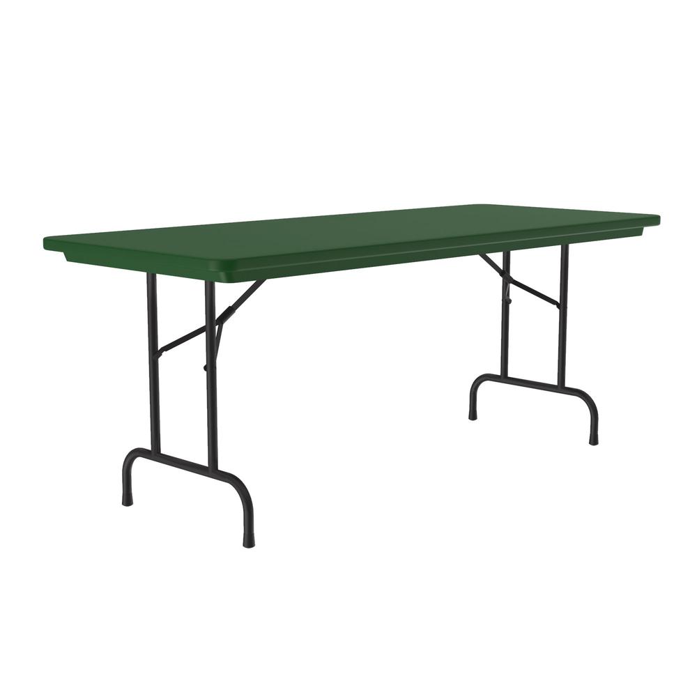 Commercial Blow-Molded Plastic Folding Table - 30x60", RECTANGULAR, GREEN, BLACK. Picture 8