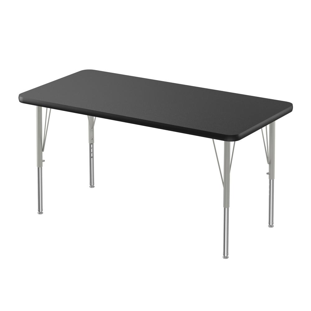 Deluxe High-Pressure Top Activity Tables 24x60", RECTANGULAR, BLACK GRANITE, SILVER MIST. Picture 1