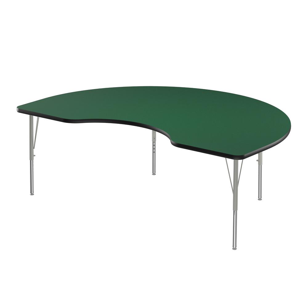 Deluxe High-Pressure Top Activity Tables 48x72", KIDNEY, GREEN SILVER MIST. Picture 1