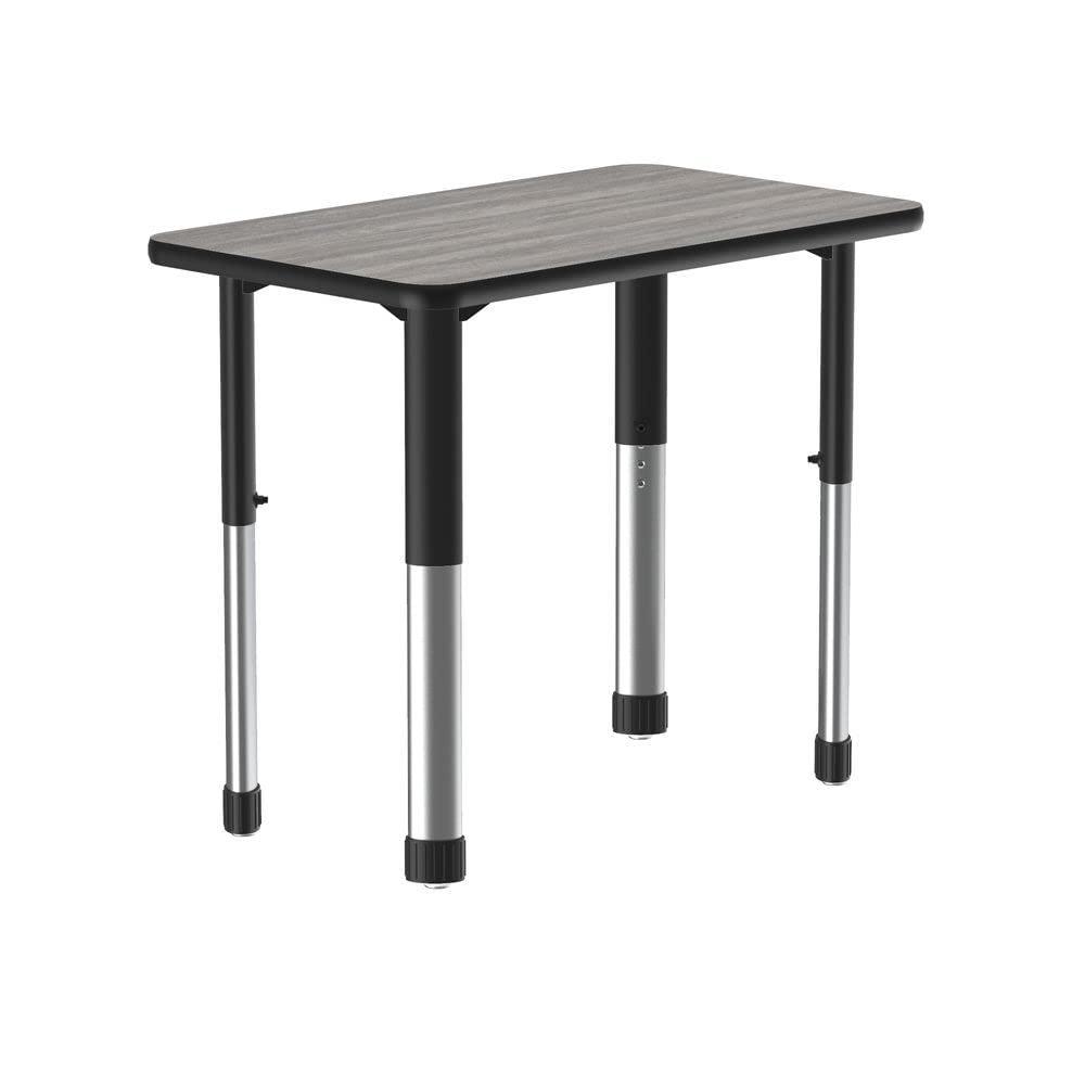 Deluxe High Pressure Collaborative Desk 34x20", RECTANGULAR, NEW ENGLAND DRIFTWOOD BLACK/CHROME. Picture 1