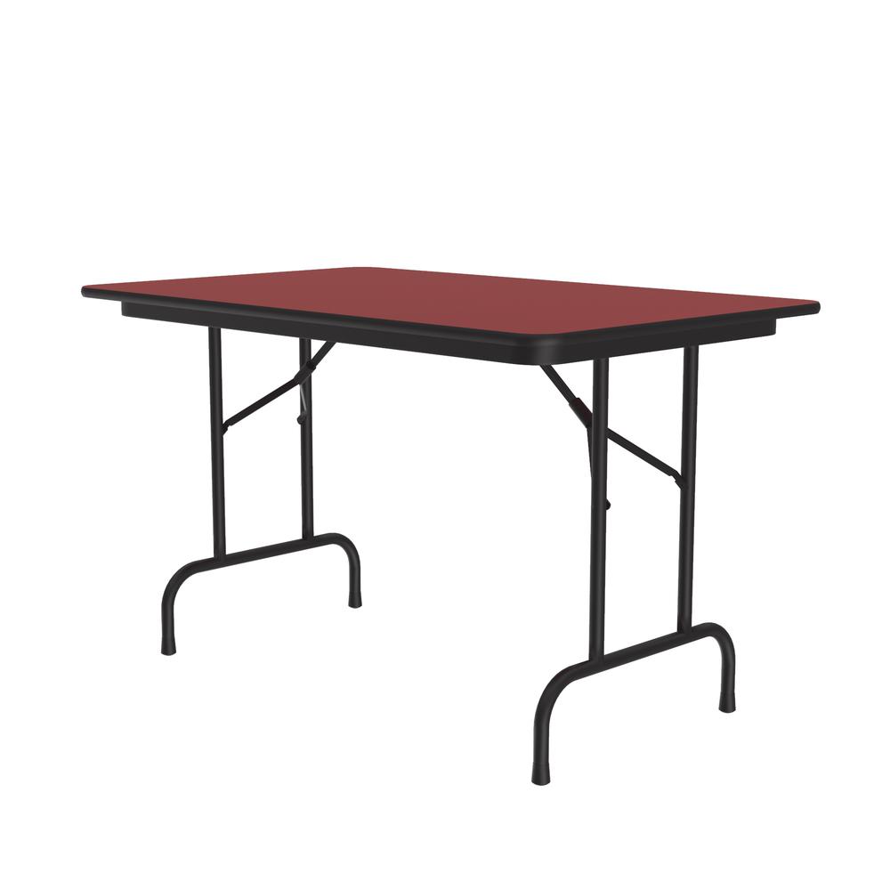 Deluxe High Pressure Top Folding Table, 30x48" RECTANGULAR RED BLACK. Picture 8