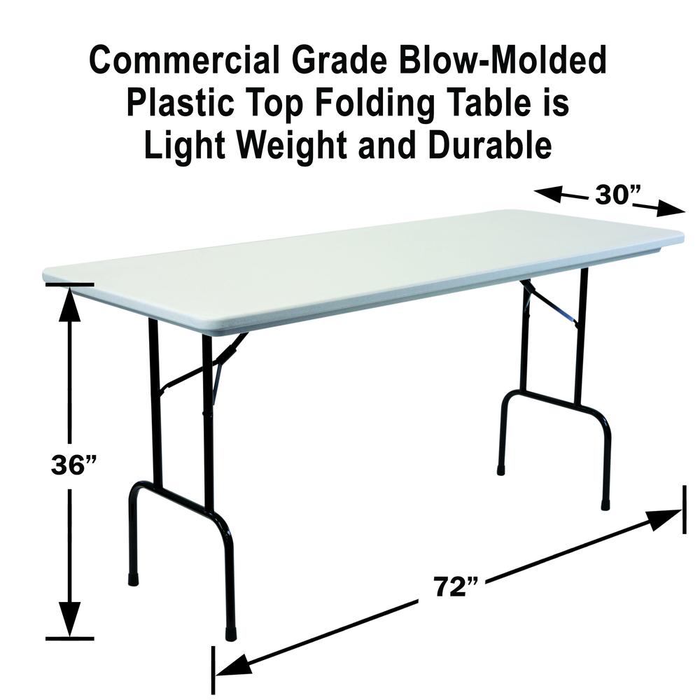 36" Counter Height Commerical Grade Blow-Molded Plastic Folding Table 30x72", RECTANGULAR GRAY GRANITE BLACK. Picture 8