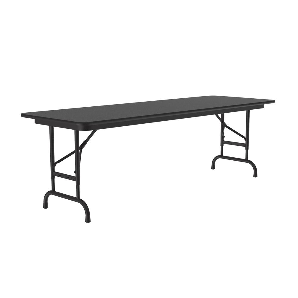 Adjustable Height Econoline Melamine Top Folding Table, 24x60" RECTANGULAR, BLACK GRANITE BLACK. Picture 1