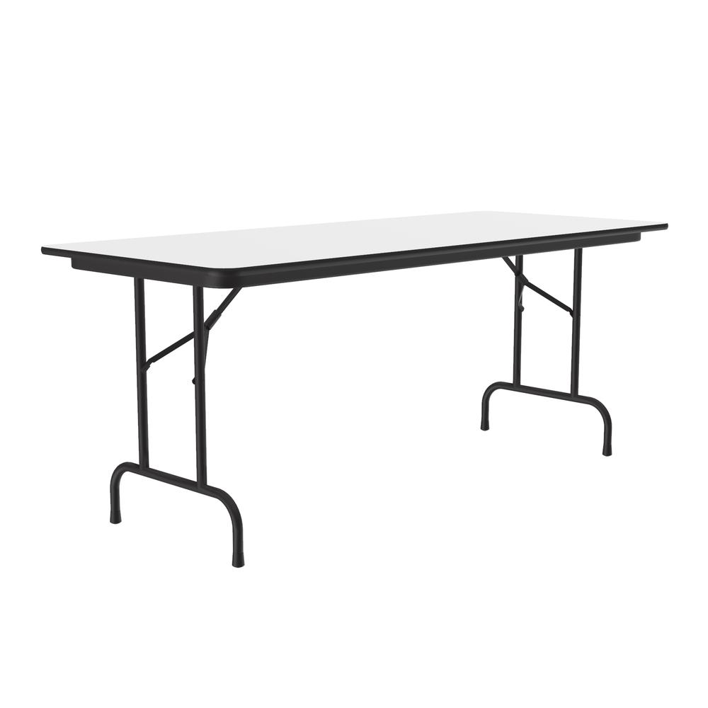 Deluxe High Pressure Top Folding Table, 30x60", RECTANGULAR WHITE BLACK. Picture 8