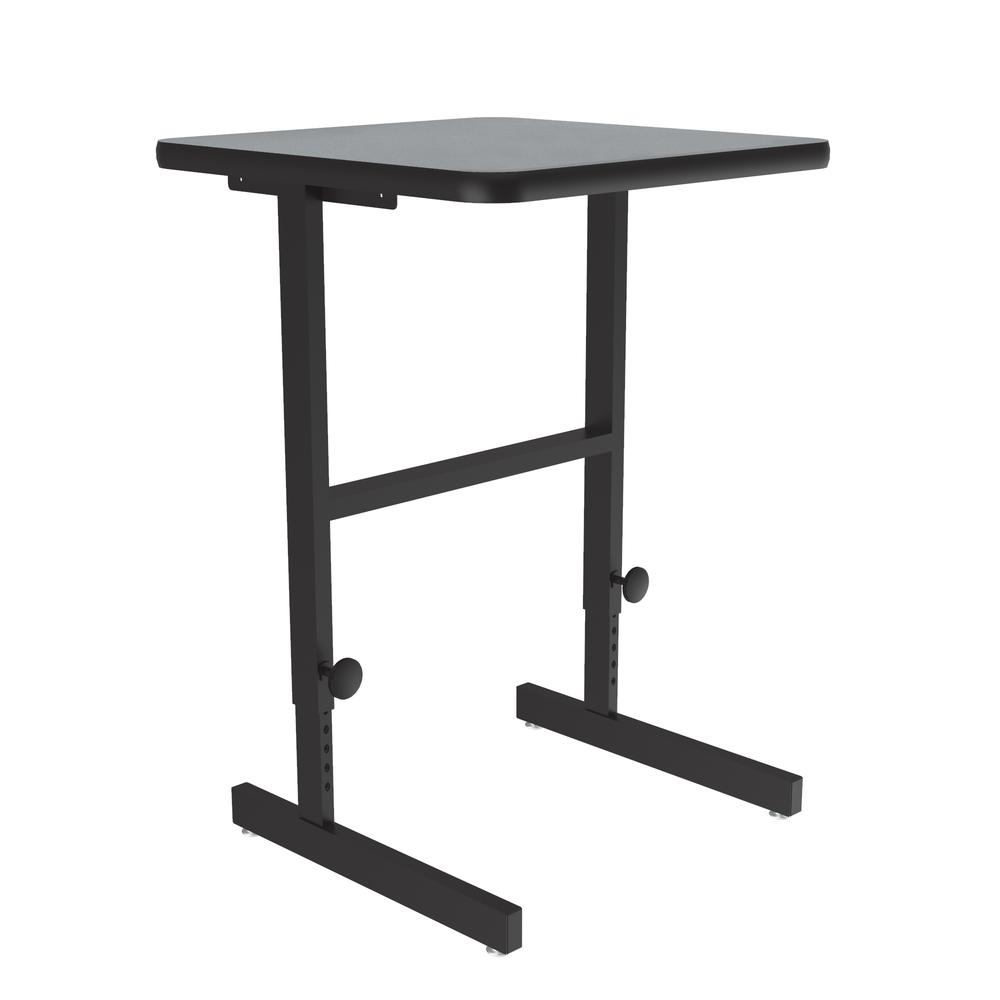 Deluxe High-Pressure Laminate Top Adjustable Standing  Height Work Station, 20x24", RECTANGULAR GRAY GRANITE BLACK. Picture 8