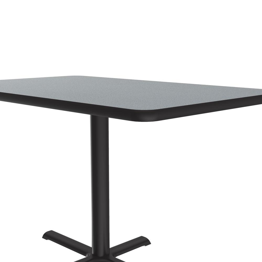 Table Height Thermal Fused Laminate Café and Breakroom Table 30x48" RECTANGULAR GRAY GRANITE, BLACK. Picture 7