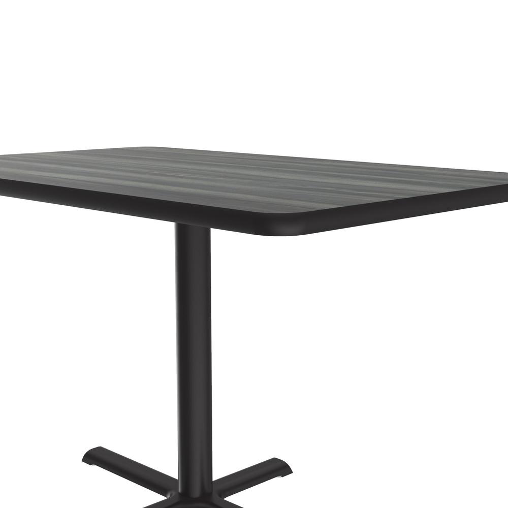 Table Height Deluxe High-Pressure Café and Breakroom Table, 30x48", RECTANGULAR, NEW ENGLAND DRIFTWOOD BLACK. Picture 4