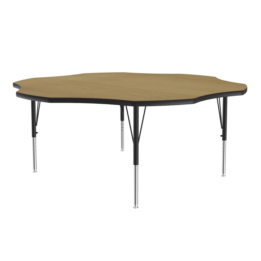 Deluxe High-Pressure Top Activity Tables 60x60", FLOWER, FUSION MAPLE BLACK/CHROME. Picture 1
