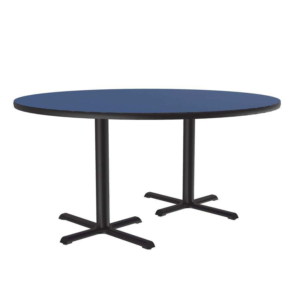 Table Height Deluxe High-Pressure Café and Breakroom Table, 60x60" ROUND BLUE BLACK. Picture 6