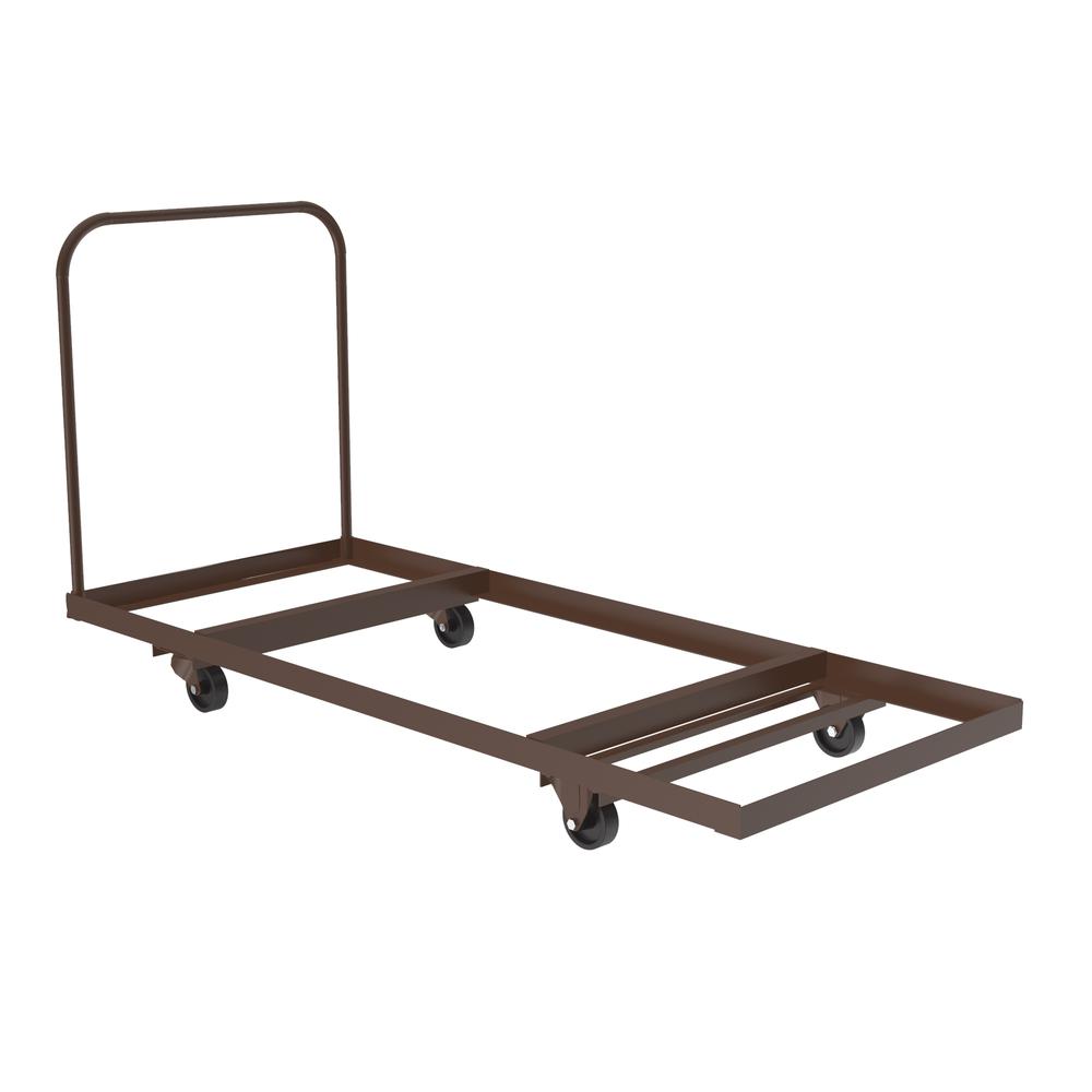 Flat Stacking Rectangular Table Truck 30x72",   BROWN. Picture 3