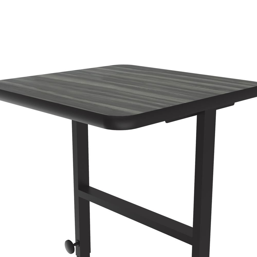 Deluxe High-Pressure Laminate Top Adjustable Standing  Height Work Station 20x24" RECTANGULAR NEW ENGLAND DRIFTWOOD, BLACK. Picture 1