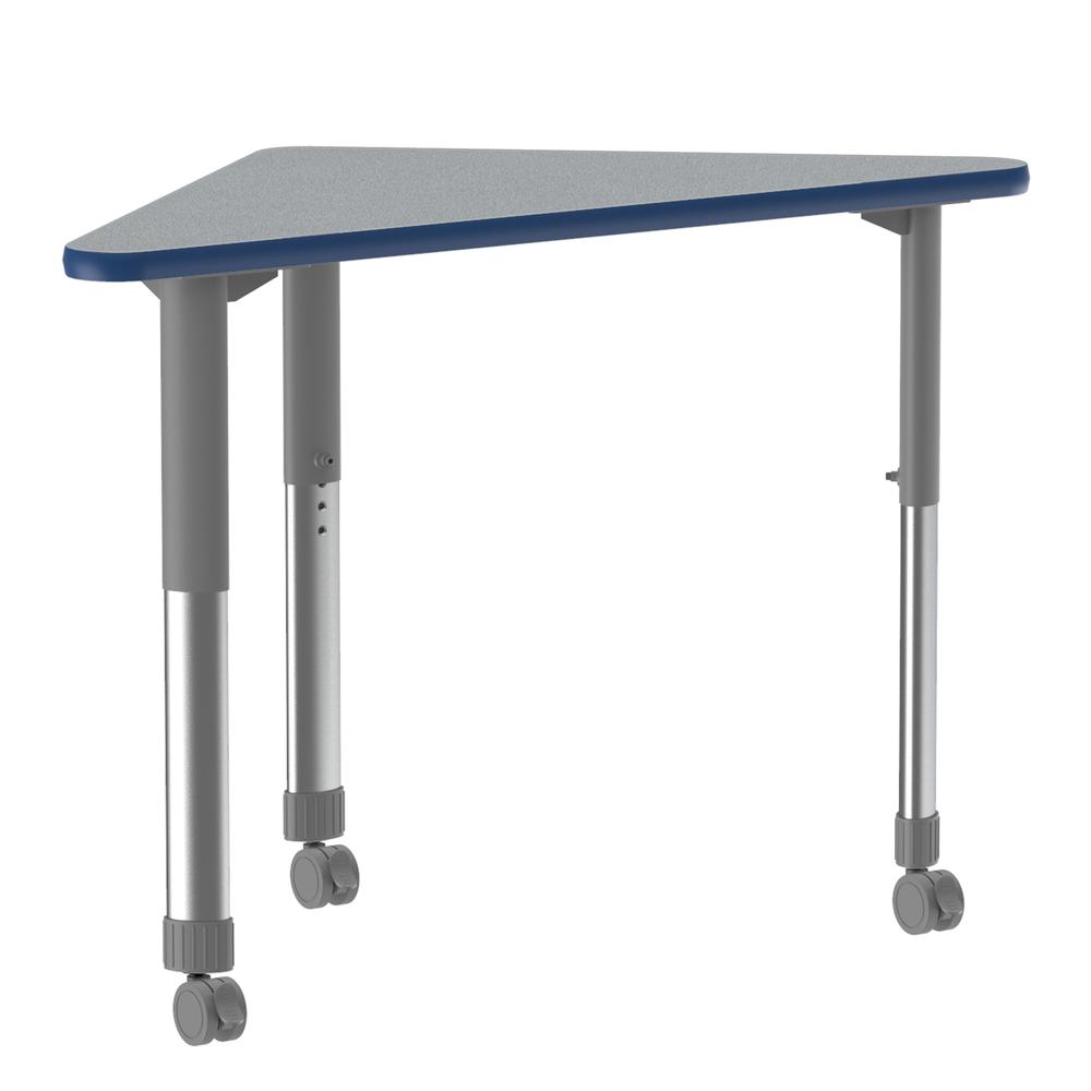 Commercial Lamiante Top Collaborative Desk with Casters, 41x23" WING GRAY GRANITE, GRAY/CHROME. Picture 1