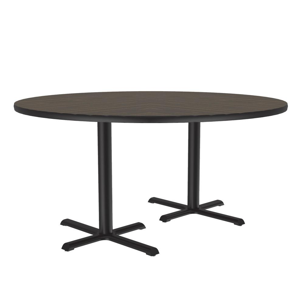 Table Height Commercial Laminate Café and Breakroom Table, 60x60", ROUND, WALNUT BLACK. Picture 7