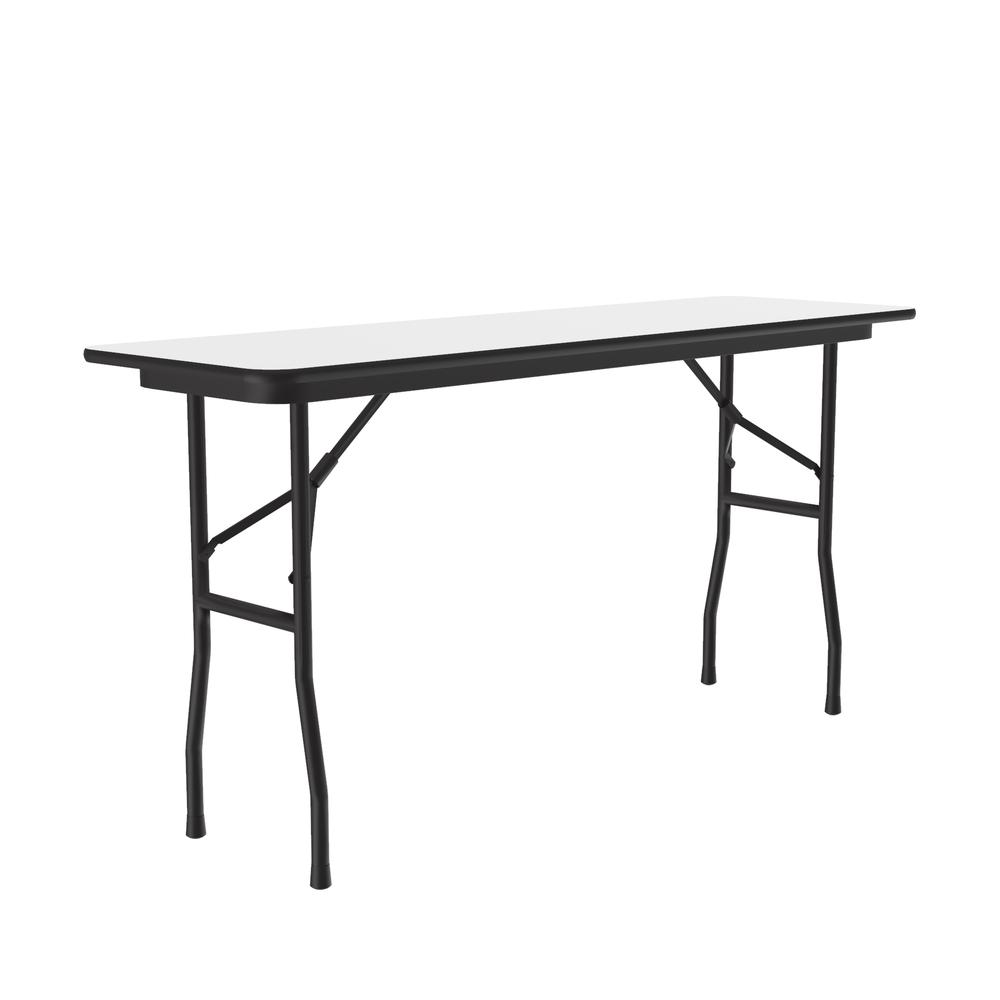Deluxe High Pressure Top Folding Table, 18x60", RECTANGULAR, WHITE, BLACK. Picture 2
