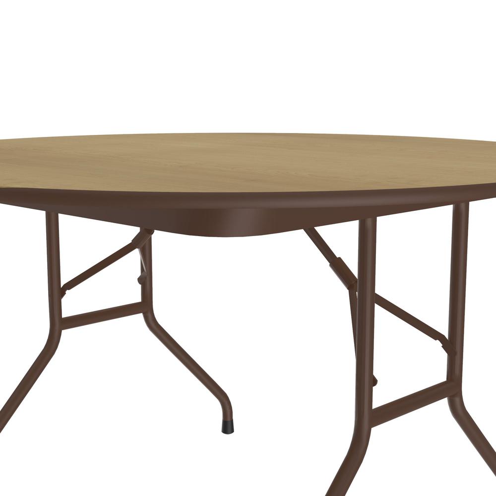 Deluxe High Pressure Top Folding Table, 48x48", ROUND FUSION MAPLE BROWN. Picture 4
