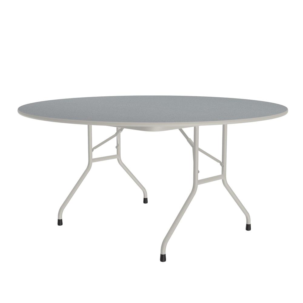 Thermal Fused Laminate Top Folding Table, 60x60" ROUND, GRAY GRANITE GRAY. Picture 1