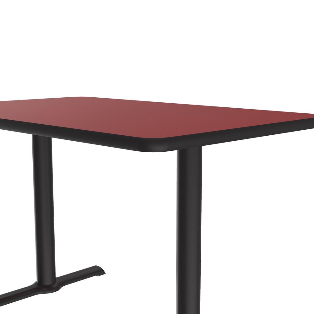 Table Height Deluxe High-Pressure Café and Breakroom Table 30x48", RECTANGULAR RED BLACK. Picture 9