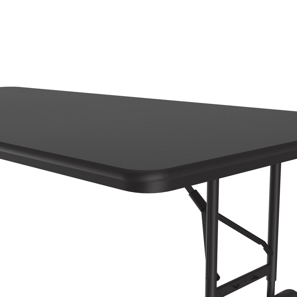 Adjustable Height Thermal Fused Laminate Top Folding Table, 36x96" RECTANGULAR BLACK GRANITE, BLACK. Picture 7