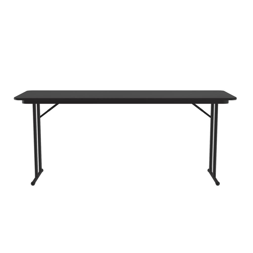 Commercial Laminate Folding Seminar Table with Off-Set Leg, 24x60", RECTANGULAR BLACK GRANITE BLACK. Picture 3