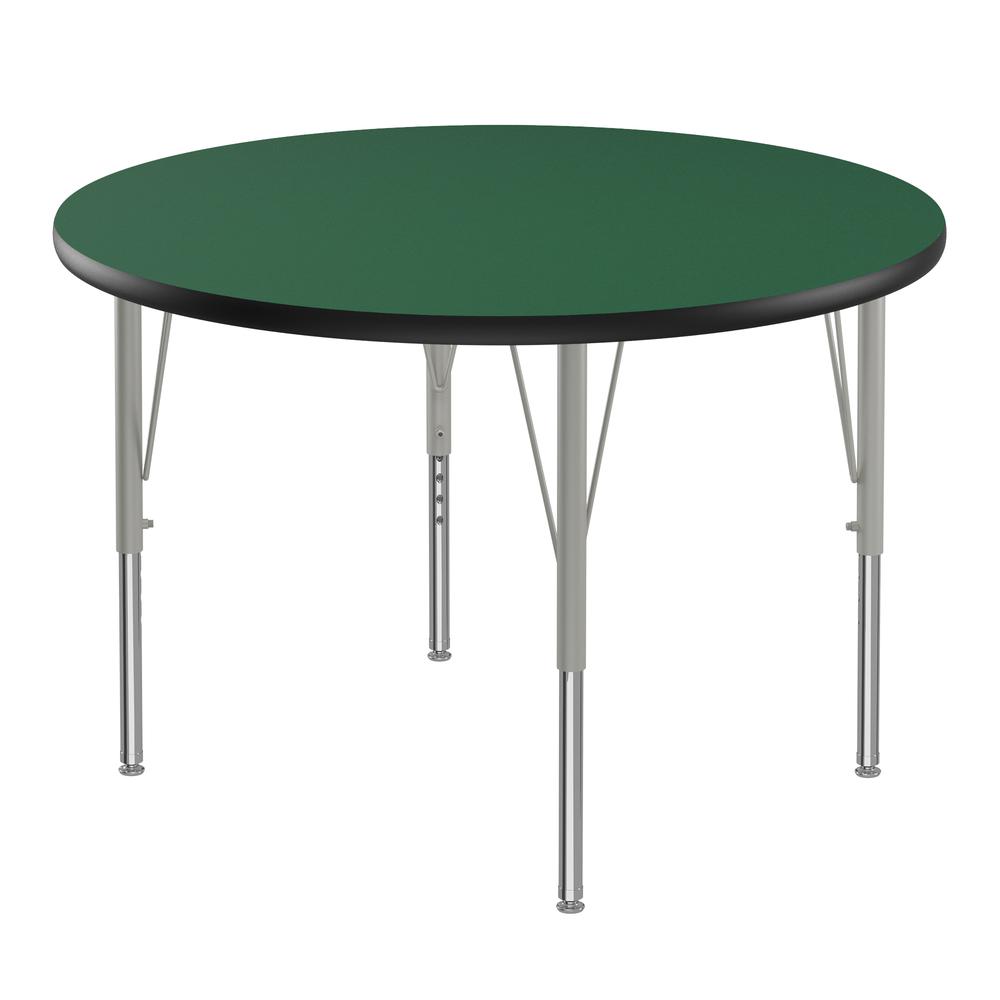 Deluxe High-Pressure Top Activity Tables 42x42", ROUND, GREEN, SILVER MIST. Picture 3