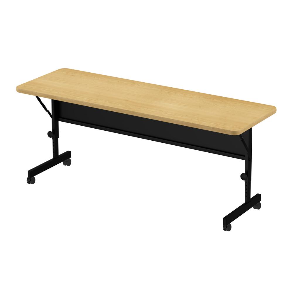 Deluxe High Pressure Top Flip Top Table 24x60", RECTANGULAR, FUSION MAPLE, BLACK. Picture 1