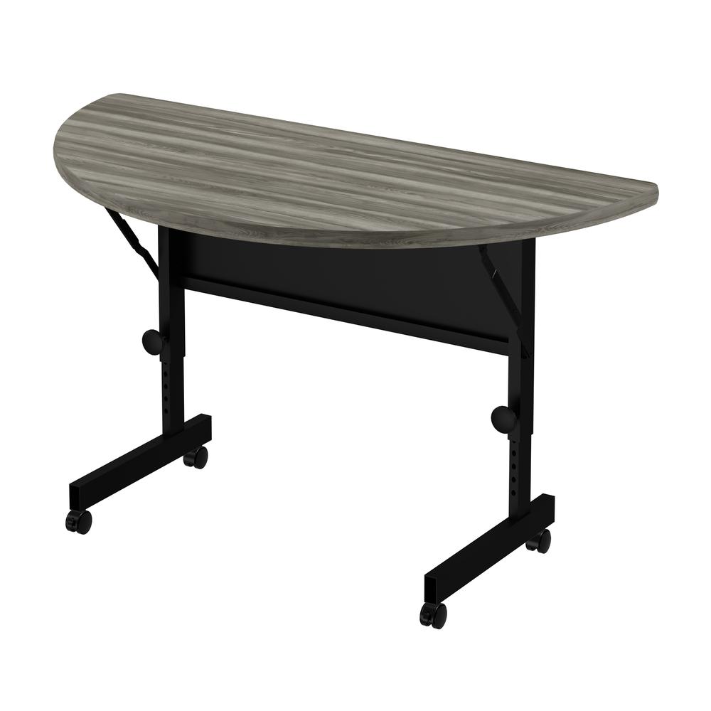 Deluxe High Pressure Top Flip Top Table 24x48" RECTANGULAR, NEW ENGLAND DRIFTWOOD, BLACK. Picture 1