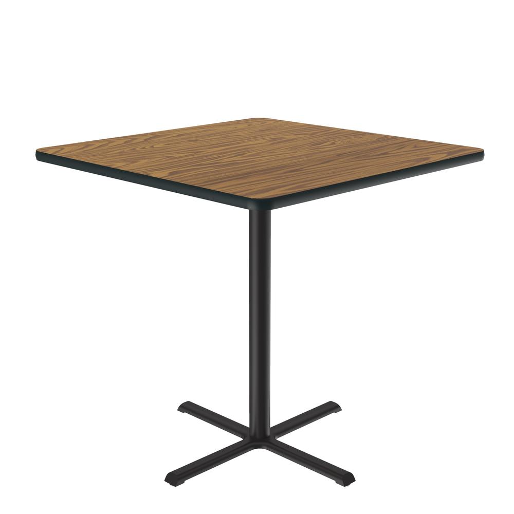 Bar Stool/Standing Height Commercial Laminate Café and Breakroom Table 36x36" SQUARE, MEDIUM OAK, BLACK. Picture 9