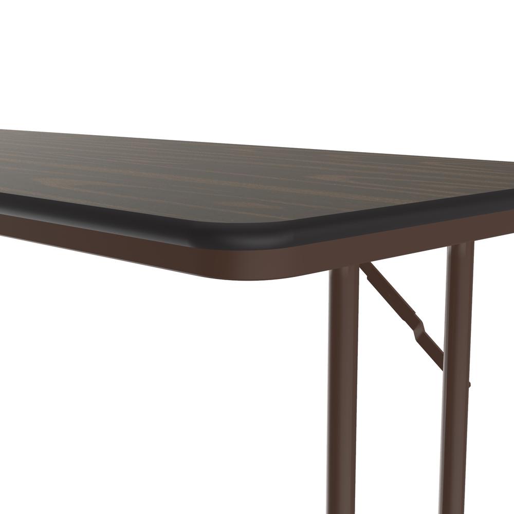 Commercial Laminate Folding Seminar Table with Off-Set Leg, 24x96", RECTANGULAR, WALNUT BROWN. Picture 5