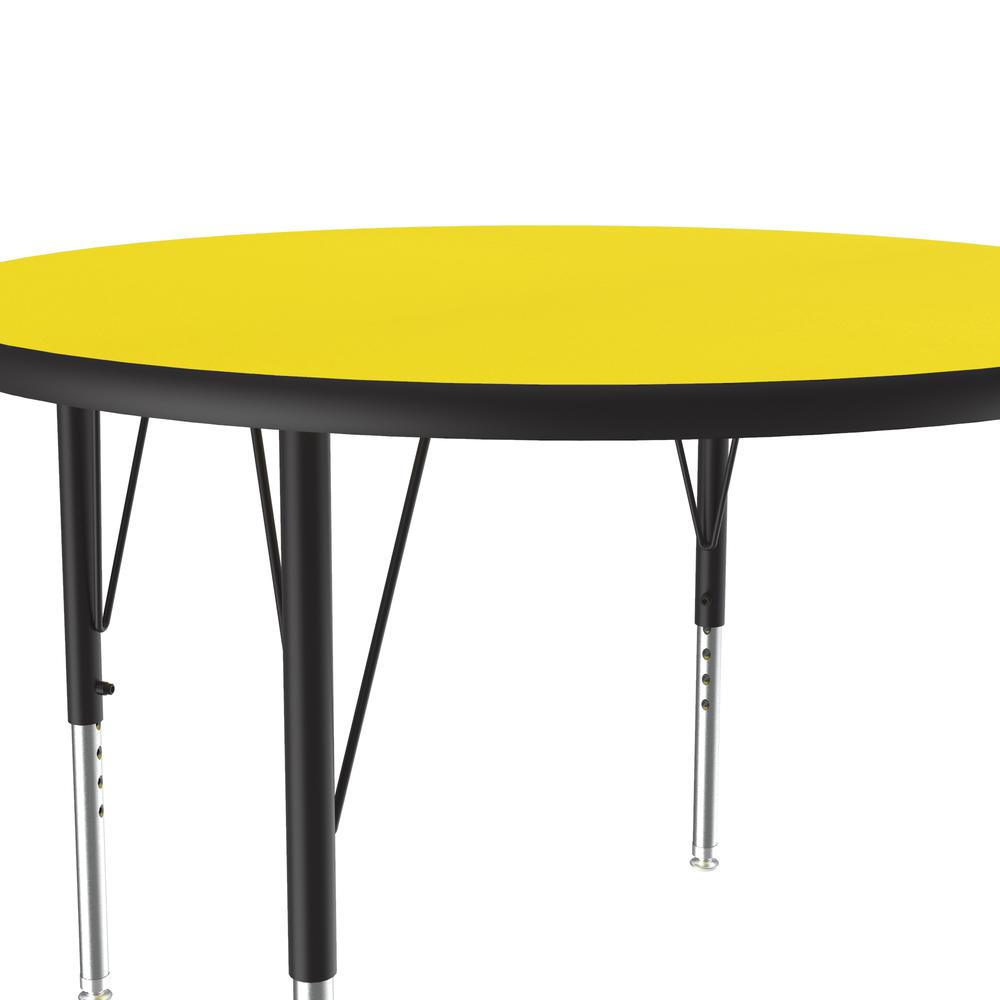 Deluxe High-Pressure Top Activity Tables 36x36", ROUND YELLOW , BLACK/CHROME. Picture 3