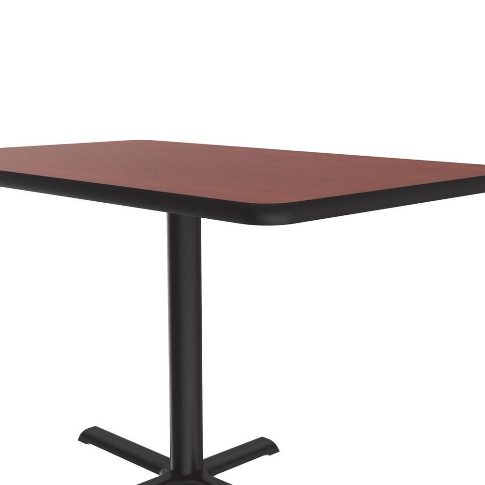 Table Height Deluxe High-Pressure Café and Breakroom Table 30x42", RECTANGULAR, CHERRY, BLACK. Picture 6