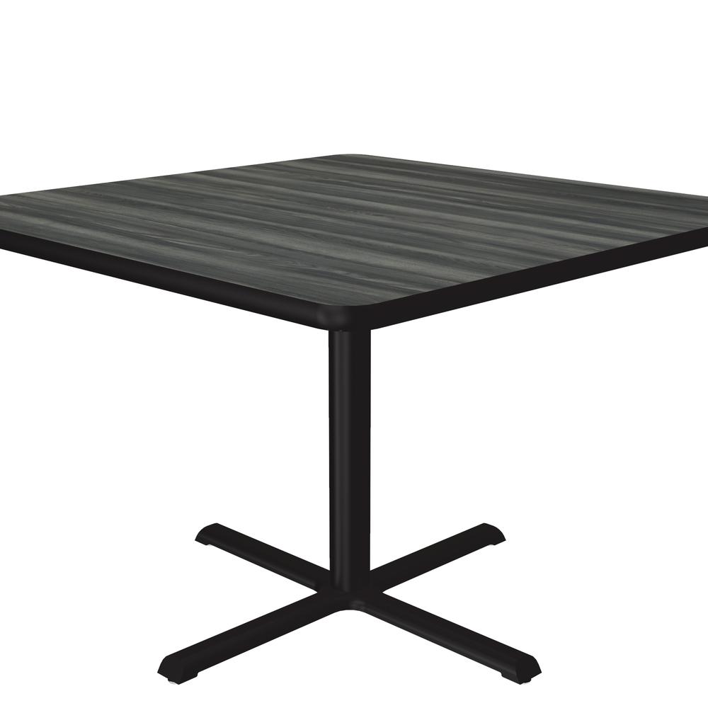 Table Height Deluxe High-Pressure Café and Breakroom Table, 42x42 SQUARE, NEW ENGLAND DRIFTWOOD BLACK. Picture 9