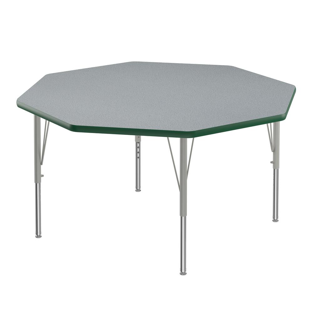 Deluxe High-Pressure Top Activity Tables, 48x48", OCTAGONAL GRAY GRANITE SILVER MIST. Picture 1