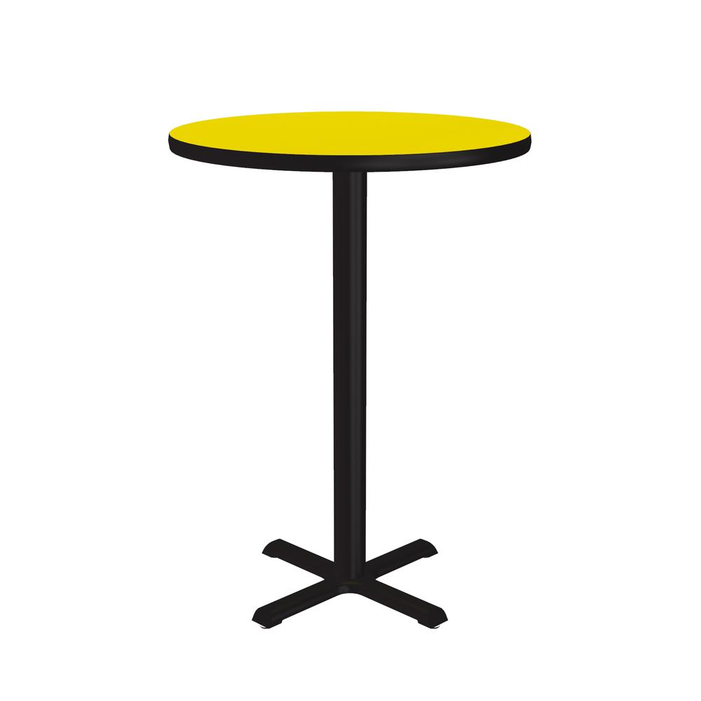 Bar Stool/Standing Height Deluxe High-Pressure Café and Breakroom Table 30x30", ROUND, YELLOW, BLACK. Picture 4