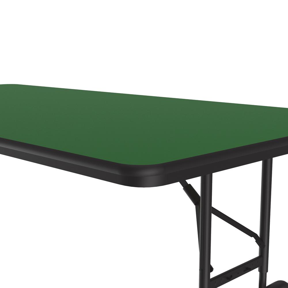 Adjustable Height High Pressure Top Folding Table 36x96" RECTANGULAR, GREEN BLACK. Picture 2