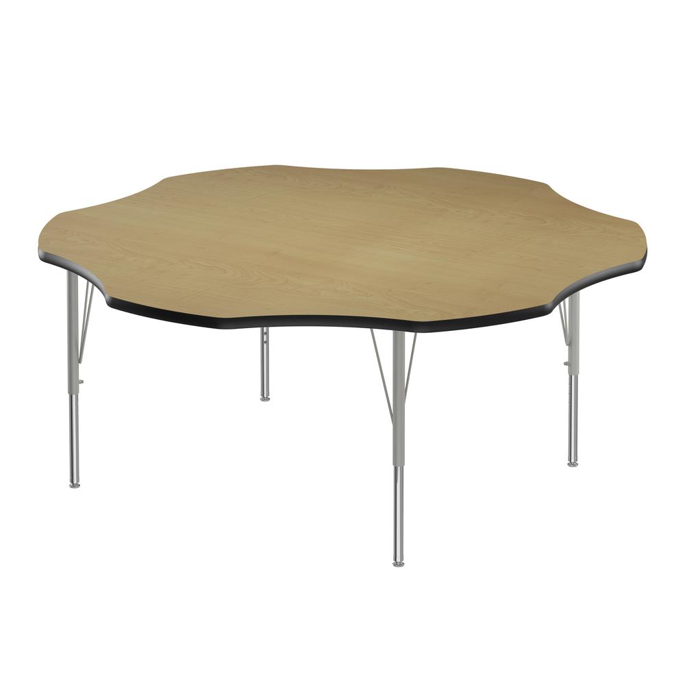 Deluxe High-Pressure Top Activity Tables, 60x60" FLOWER, FUSION MAPLE SILVER MIST. Picture 5