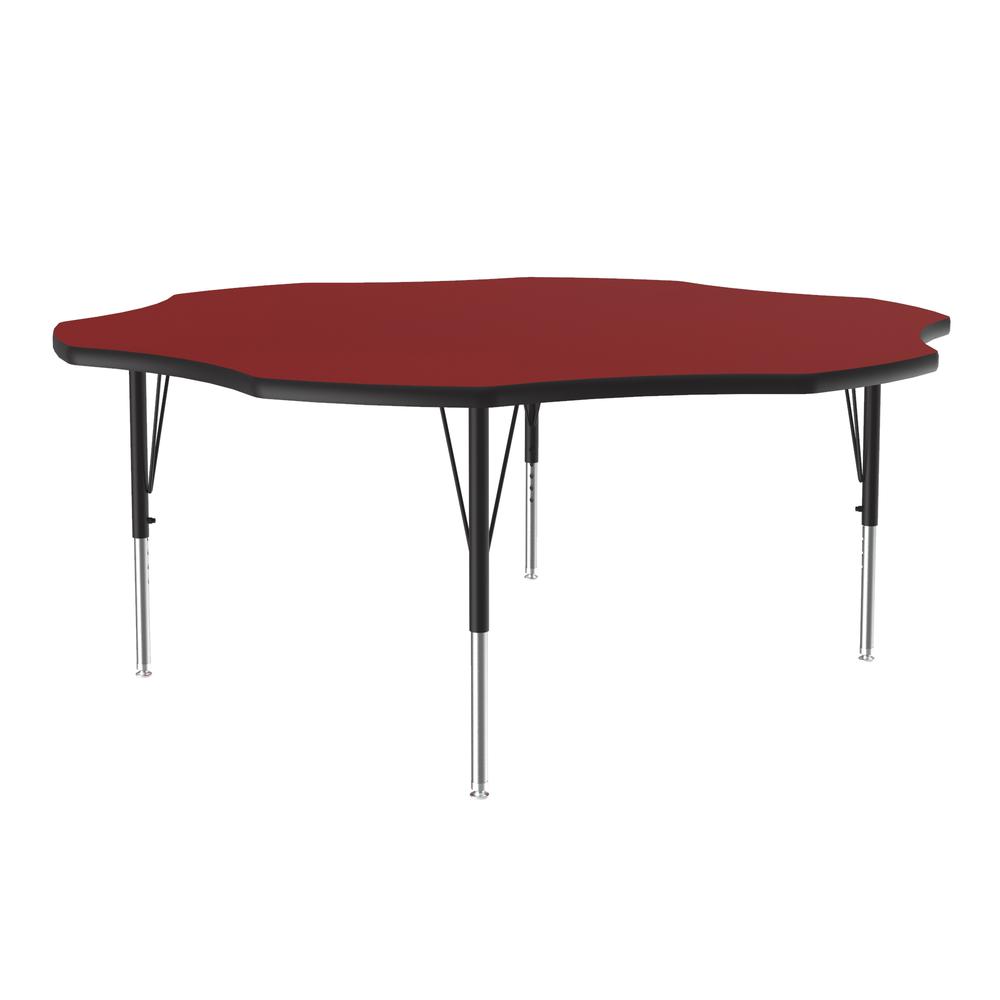 Deluxe High-Pressure Top Activity Tables, 60x60" FLOWER, RED BLACK/CHROME. Picture 6