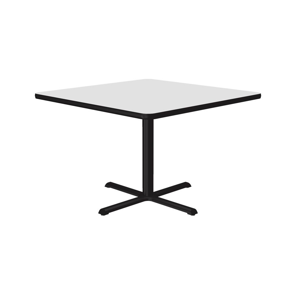 Table Height Deluxe High-Pressure Café and Breakroom Table, 42x42", SQUARE, WHITE BLACK. Picture 4