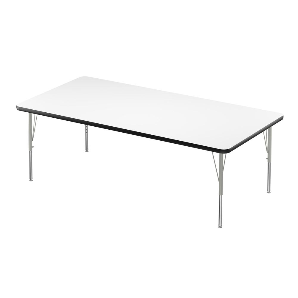 Deluxe High-Pressure Top Activity Tables 36x60", RECTANGULAR, WHITE SILVER MIST. Picture 1