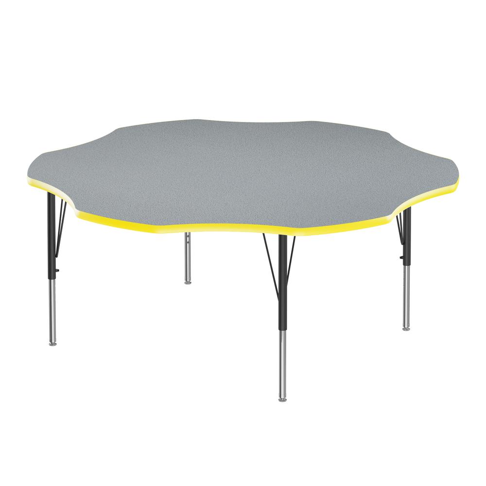Commercial Laminate Top Activity Tables, 60x60", FLOWER, GRAY GRANITE BLACK/CHROME. Picture 1
